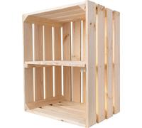 Creative Deco Caisse en Bois Naturel avec Etagere 50 x 40 x 30 cm - Caisse Bois