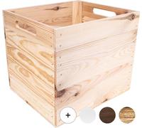 Creative Deco Caisse en Bois Naturel Compatible Étagères KALLAX 33 x 37 x 33 cm