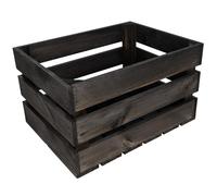 Creative Deco Caisse en Bois Noir | 40 x 30 x 23 cm | Caisse Rangement Bois | Caisse en Bois Vintage | Cagette Bois Deco | Cagette en Bois | Caisse en Bois Rangement | Boite Decoration