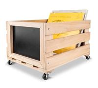 Creative Deco Caisse Bois avec Tableau Noir 46 x 36 x 29 cm (+/- 1 cm) Boîte Rangement Marron