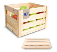 Creative Deco Caisse Pliante en Bois 34,5 x 29,5 x 23,5 cm Ajouré | Montage Simple et Sans Outil | Boîte de Conservation pour Fruits et Légumes | Rangement pour Cadeau, Jouets | Boite Décorative