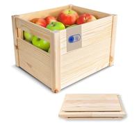 Creative Deco Caisse Pliante en Bois 34.5 x 29.5 x 23.5 cm | Montage Simple | Sans Outil | Boîte de Conservation pour Fruits et Légumes | Rangement pour Cadeau. Jouets | Boite Décorative