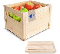 Creative Deco Caisse Pliante en Bois 34,5 x 29,5 x 23,5 cm - Rangement Fruits