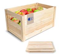 Creative Deco Caisse Pliante en Bois 46 x 29,5 x 23,5 cm | Montage Simple et sans Outil | Boîte de Conservation pour Fruits et Légumes | Rangement pour Cadeau, Jouets | Boite Décorative