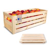 Creative Deco Caisse Pliante en Bois 69 x 29,5 x 23,5 cm Ajouré | Montage Simple et Sans Outil | Boîte de Conservation pour Fruits et Légumes | Rangement pour Cadeau, Jouets | Boite Décorative