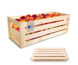 Creative Deco Caisse Pliante en Bois 69 x 29,5 x 23,5 cm Ajouré | Montage Simple et Sans Outil | Boîte de Conservation pour Fruits et Légumes | Rangement pour Cadeau, Jouets | Boite Décorative
