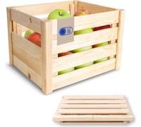 Creative Deco Caisse Pliante en Bois Ajouré 34,5 x 29,5 x 23,5 cm Rangement