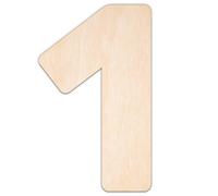 Creative Deco Chiffre 1 Personnalisé Contreplaqué ou MDF de 3 mm | Forme de 5-100 cm | Votre Texte | Chiffres et Lettres en Bois pour Plaque de Porte | Découpe Laser pour Découpage, Artisanat
