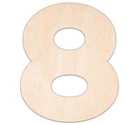 Creative Deco Chiffre 8 Personnalisé Contreplaqué ou MDF de 3 mm | Forme de 5-100 cm | Votre Texte | Chiffres et Lettres en Bois pour Plaque de Porte | Découpe Laser pour Découpage, Artisanat