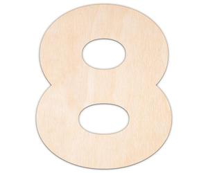 Creative Deco Chiffre 8 Personnalisé Contreplaqué ou MDF de 3 mm | Forme de 5-100 cm | Votre Texte | Chiffres et Lettres en Bois pour Plaque de Porte | Découpe Laser pour Découpage, Artisanat