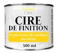 Creative Deco Cire de Finition Incolore 500 ml Vernis Transparent Clair Léger Brillant Protection des Meuble Bois, Parquet