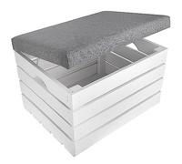 Creative Deco Coffre de Rangement Blanc | 50 x 40 x 35 cm