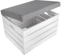 Creative Deco Coffre de Rangement Blanc 50 x 40 x 35 cm - Banc, Tabouret