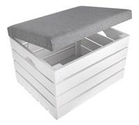 Creative Deco Coffre de Rangement Blanc 50 x 40 x 35 cm - Banc, Tabouret