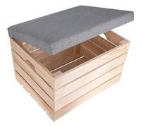Creative Deco Coffre de Rangement Brut 50x40x35cm Banc de Rangement Pouf Rangement Naturel G