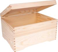 Creative Deco Coffre en Bois XXL pour Noël 40 x 30,5 x 24 cm Boîte de Rangement