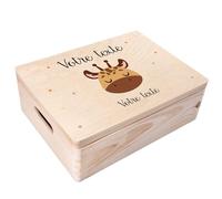 Creative Deco Coffret à Souvenirs en Bois Personnalisé pour Bébé avec Prénom et Votre Texte | Animaux | Rangement pour Jouets | Coffret Cadeau Personnalisable | Coffret Souvenir