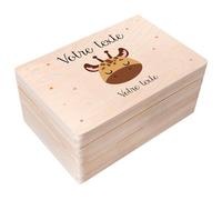 Creative Deco Coffret à Souvenirs en Bois Personnalisé pour Bébé avec Prénom et Votre Texte | Animaux | Rangement pour Jouets | Coffret Cadeau Personnalisable | Coffret Souvenir