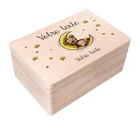 Creative Deco Coffret à Souvenirs en Bois Personnalisé pour Bébé avec Prénom et Votre Texte | Rangement pour Jouets | Coffret Cadeau Personnalisable | Coffret Souvenir
