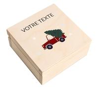 Creative Deco Coffret de Noël en Bois | Coffret Cadeau | Boîte en Bois avec Couvercle pour Argent et Petits Objets | Cadeau de Noël Personnalisé