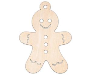 Creative Deco Décoration de Noël Personnalisée en Contreplaqué ou MDF de 3 mm | Bonhomme en Pain d'Épice 1 avec Trou | Taille 5-100 cm | Formes Noel en Bois | Découpe Laser pour Découpage, Artisanat