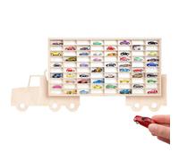 Creative Deco Étagère de Collection en Bois pour Petites Voitures - 80 Compartiments Réglables | Étagère Murale Verticale pour Figurines | Vitrine de Collection en Forme de Camion 116 x 54 x 5 cm