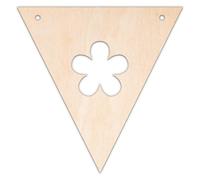 Creative Deco Fanion en Bois Personnalisé en Contreplaqué de 3 mm | Fleur | 10-100 cm | Formes en Bois | Guirlande de Fanions Chambre Enfant | Découpe Laser Anniversaire, Découpage