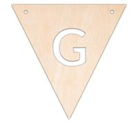 Creative Deco Fanion en Bois Personnalisé en Contreplaqué de 3 mm | Lettre G | 10-100 cm | Formes en Bois | Guirlande de Fanions Chambre Enfant | Découpe Laser Anniversaire, Découpage
