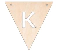Creative Deco Fanion en Bois Personnalisé en Contreplaqué de 3 mm | Lettre K | 10-100 cm | Formes en Bois | Guirlande de Fanions Chambre Enfant | Découpe Laser Anniversaire, Découpage