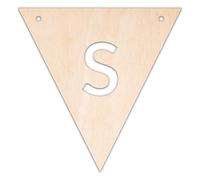 Creative Deco Fanion en Bois Personnalisé en Contreplaqué de 3 mm | Lettre S | 10-100 cm | Formes en Bois | Guirlande de Fanions Chambre Enfant | Découpe Laser Anniversaire, Découpage