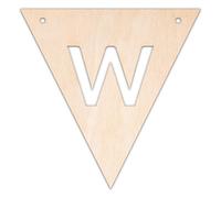 Creative Deco Fanion en Bois Personnalisé en Contreplaqué de 3 mm | Lettre W | 10-100 cm | Formes en Bois | Guirlande de Fanions Chambre Enfant | Découpe Laser Anniversaire, Découpage