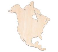 Creative Deco Forme Personnalisée en Contreplaqué de 3 mm | Amérique du Nord | Taille 5-100 cm | Formes Continents en Bois | Décoration Murale | Découpe Laser pour Découpage, Artisanat, Loisir Créatif