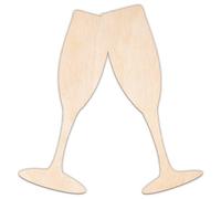 Creative Deco Forme Personnalisée en Contreplaqué de 3 mm | Coupes de Champagne | Taille 5-100 cm | Formes Mariage en Bois | Décoration Murale | Découpe Laser pour Découpage, Artisanat, Loisir Créatif