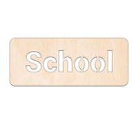 Creative Deco Forme Personnalisée en Contreplaqué de 3 mm | Panneau "École" | Taille 5-100 cm | Formes Continents en Bois | Décoration Murale | Découpe Laser pour Découpage, Artisanat, Loisir Créatif