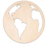 Creative Deco Forme Personnalisée en Contreplaqué de 3 mm | Terre | Taille 5-100 cm | Formes Continents en Bois | Décoration Murale | Découpe Laser pour Découpage, Artisanat, Loisir Créatif