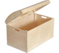 Creative Deco Grand Coffre Malle Rangement | Bois Naturel | 56,5 x 33 x 36,5 cm