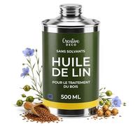Creative Deco Huile de Lin pour Bois | Huile Bois Intérieur Extérieur Incolore, Protection Bois pour Meubles, Portes, Clôtures, Sans Solvant, Vegan