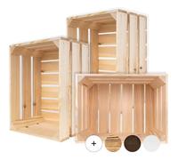 Creative Deco Grande Caisse en Bois avec Poignées 40 x 30 x 23 cm Boîte de Rangement à Souvenirs Beige Naturel Non Peinte Panier de Présentation Vintage Rustique