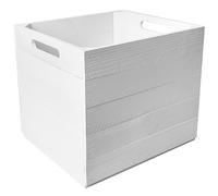 Creative Deco Lot de 4 Caisse en Bois Blanc Compatible Étagères KALLAX | EXPIDIT 33 x 37 x 33 cm | Cube de Rangement Bois | Boite Rangement Vintage | Kallax Rangement | Caisse Rangement Bois