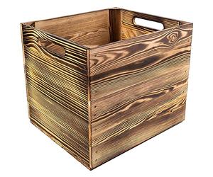 Creative Deco Lot de 4 Caisse en Bois Flammé Compatible Étagères KALLAX et EXPIDIT | 33 x 37 x 33 cm | Cube de Rangement | Boite Vintage | Kallax Rangement