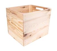 Creative Deco Lot de 4 Caisse en Bois Naturel Compatible Étagères KALLAX et EXPIDIT | 33 x 37 x 33 cm | Cube de Rangement Bois | Boite Rangement Vintage | Kallax Rangement | Caisse Rangement Bois