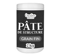 Creative Deco Modeling Paste Pâte de Structure Grain Fin 2kg Noir | Pâte à Relief pour Peinture Acrylique | Modelling Paste | Pâte Texturée | Pate Structure | Modelage Effet 3D et Texture Art