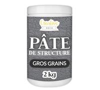 Creative Deco Modeling Paste Pâte de Structure Gros Grains 2kg Gris Foncé | Pâte à Relief pour Peinture Acrylique | Modelling Paste | Pâte Texturée | Pate Structure | Modelage Effet 3D et Texture Art