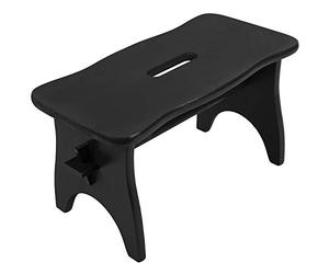 Creative Deco Noir Marche Repose Pied Bois | 38 x 19 x 21 cm