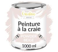 Creative Deco Peinture à la Craie Beige Poudré | 1L | Mat et Lavable | Pour Bois et Meubles | Idéal pour Rénovation | Chalk Paint | Ardoise Craie | Mur Interieur