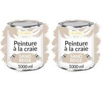 Creative Deco Peinture à la Craie Beige Sable | 1L | Mat et Lavable (Lot de 2)