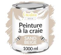 Creative Deco Peinture à la Craie Beige Sable | 1L | Mat et Lavable | Pour Bois et Meubles | Idéal pour Rénovation | Chalk Paint | Ardoise Craie | Mur Interieur
