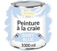 Creative Deco Peinture à la Craie Bleu Bébé 1L Mat et Lavable pour Meuble Bois