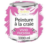 Creative Deco Peinture à la Craie Fuchsia | 1L | Mat et Lavable | Peinture Bois | Idéal pour Rénovation de Meubles | Chalk Paint | Ardoise Craie