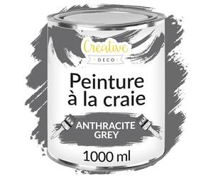 Creative Deco Peinture à la Craie Gris Anthracite | 1L | Mat et Lavable